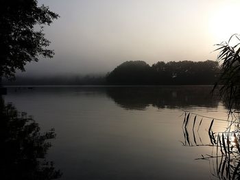 Scenic view of lake against clear sky