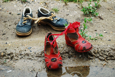 Close-up of shoes on floor