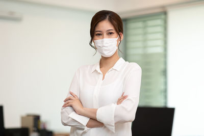 Portrait of young businesswoman standing in office