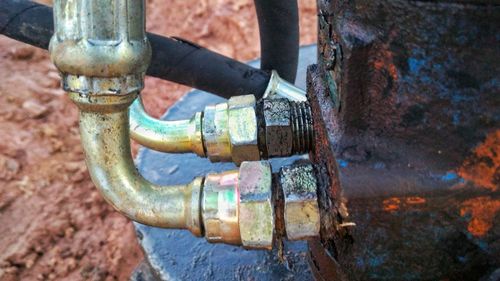 Close-up of old machine part