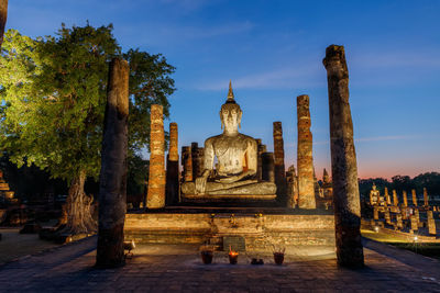 Low angle view of temple against sky