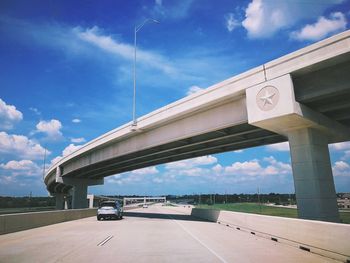 Low angle view of bridge against sky