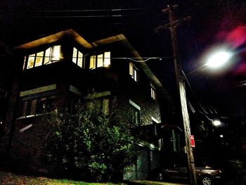 Illuminated built structure at night