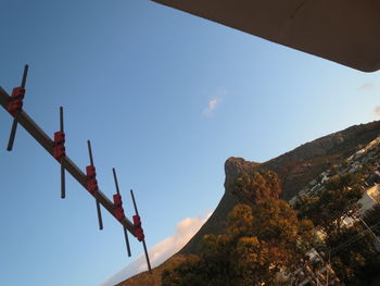 Low angle view of mountain against sky