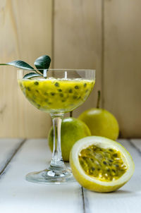 Close-up of fruit on table