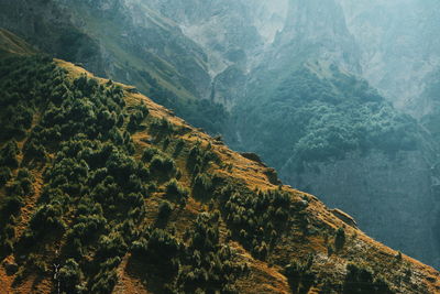 Scenic view of mountains, on the road to kazbegi, georgia