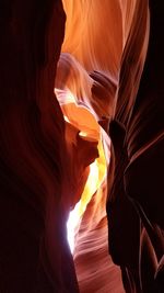 Scenic view of slot canyon 