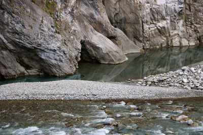 Rock formations in sea