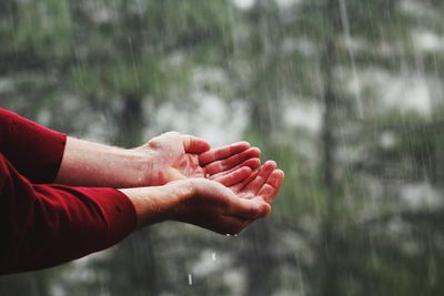 Close-up of cupped hands