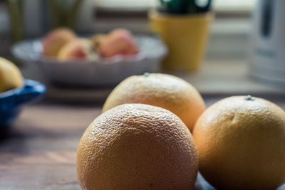 Close-up of fruits on table