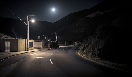 Empty road at night