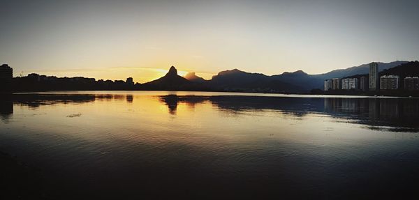 Scenic view of mountains at sunset