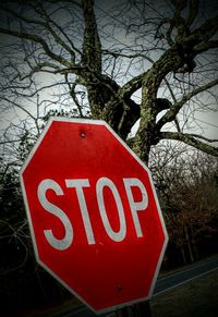 Low angle view of road sign