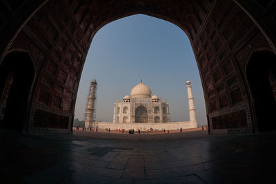 View of taj mahal against clear sky