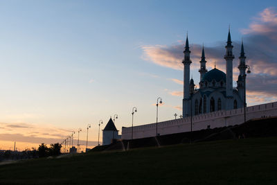 View of church against sky at sunset
