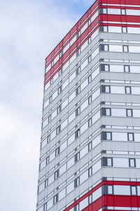 Low angle view of modern building against sky
