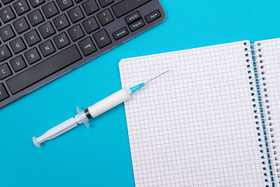 High angle view of mobile phone