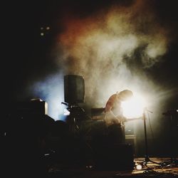 Illuminated lights at night