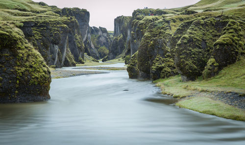 Scenic view of waterfall