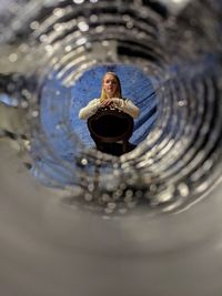 Portrait of a young woman in water