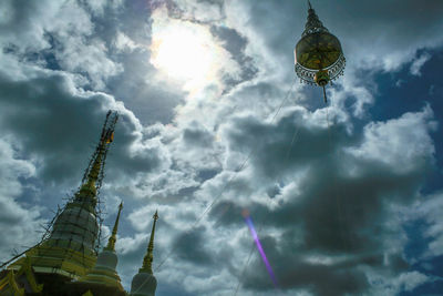 Low angle view of statue against sky