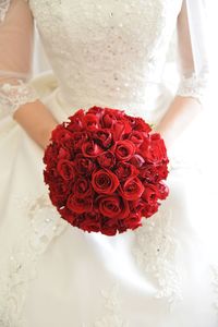 Close-up of red rose against blurred background
