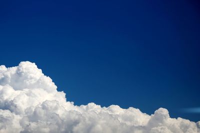 Low angle view of clouds in blue sky