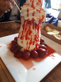 Close-up of ice cream in plate