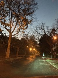 Empty road at night
