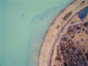 High angle view of beach against sky