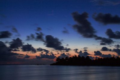 Scenic view of sea against sky at sunset