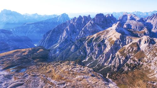 Scenic view of mountain range against sky