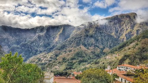 Scenic view of mountains against sky