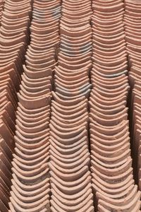 Full frame shot of stack of roof