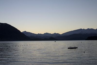 Scenic view of mountains against sky during sunset