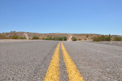 Road against blue sky