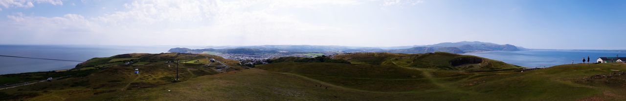 Panoramic view of landscape against sky llandudno the great orme 