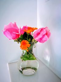 Close-up of flower vase on table