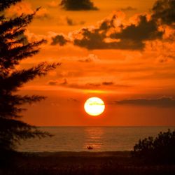 Scenic view of sea at sunset