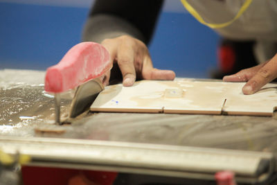 Midsection of man working