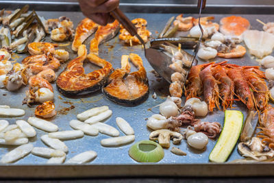 Close-up of preparing food