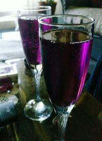 Close-up of served drink on table