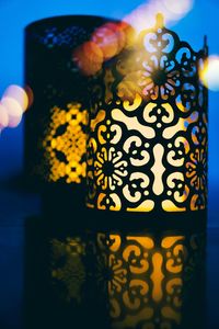 Close-up of illuminated lamp