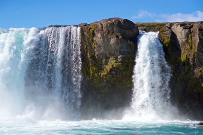 Scenic view of waterfall