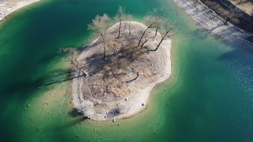 Aerial view of lake