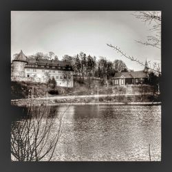 Reflection of buildings in water