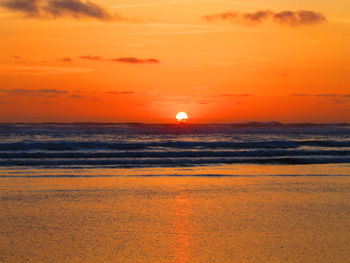 Scenic view of sea at sunset