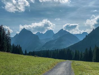 Scenic view of mountains against sky