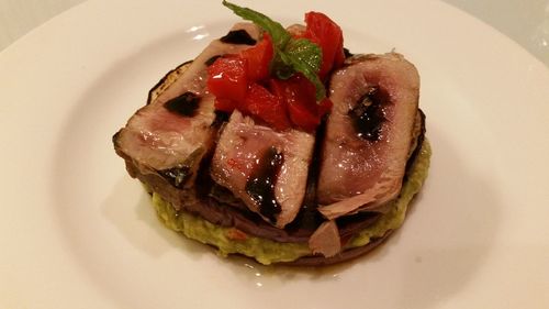 Close-up of dessert in plate