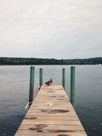 Pier over sea against sky